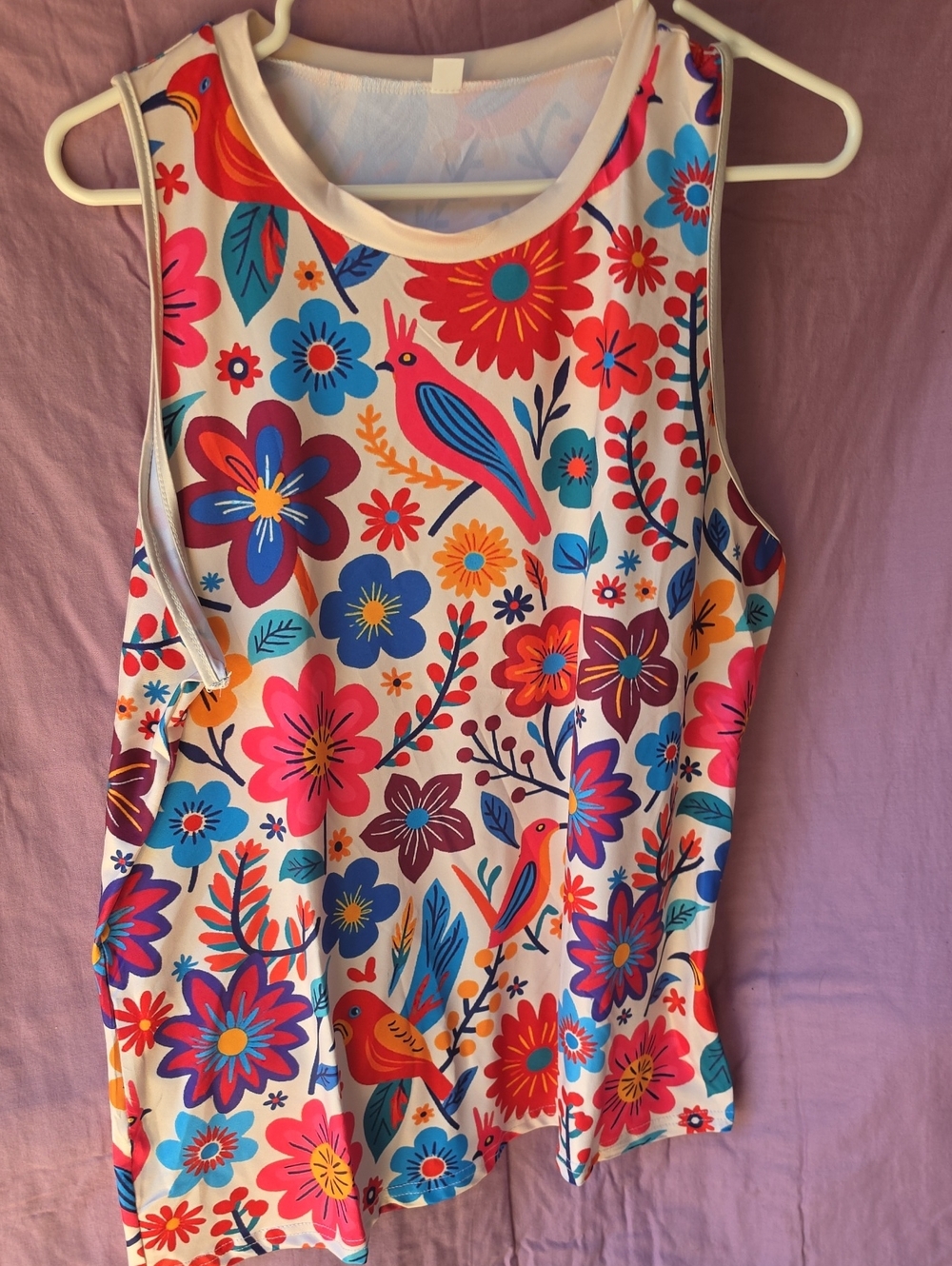 Multicolor Floral & Bird Tank Top